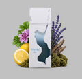 French Avenue Ravine Ice Product packaging with lemons, lavender, and greenery on a gray background