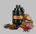 Spicebomb Extreme Viktor & Rolf perfume bottle with spices and vanilla on a gray background
